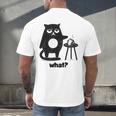 Cat What Humor Introvert Anti-Social Men's Back Print T-Shirt Cat What Humor Introvert Anti-Social Men's Back Print T-Shirt