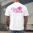 Class Of 2024 Pink For Girls And Women Graduation Men's Back Print T-Shirt