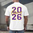 Class Of 2026 Graduation Varsity Purple Yellow On The Back Men's Back Print T-Shirt