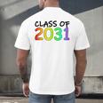 Class Of 2031 Pre-K -12th Grade Hand Prints Space Graduation Men's Back Print T-Shirt