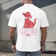 Clifford The Big Red Dog Pink Text With Bow Illustrated Book Men's Back Print T-Shirt
