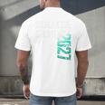 College Grad Class Of 2027 Graduation Men's Back Print T-Shirt