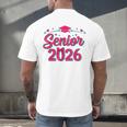 Coquette Pink Bow Senior 2026 Class Of Graduation Men's Back Print T-Shirt