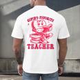 Cupid's Favorite Teacher Valentines Day Heart Book Lover Men's Back Print T-Shirt