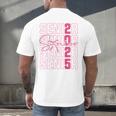 Cute Girls Women Class 2025 Graduation Senior Coquette Bow Men's Back Print T-Shirt