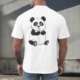 Cute Introvert Vibes – Panda Hello & Goodbye Men's Back Print T-Shirt Cute Introvert Vibes – Panda Hello & Goodbye Men's Back Print T-Shirt