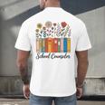 Cute Wildflower Book School Counseling Life School Counselor Men's Back Print T-Shirt