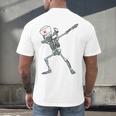 Dabbing Skeleton Nurse Halloween Graduation Men's Back Print T-Shirt