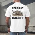 Digging My Escape Route Armadillo Introvert Humor Men's Back Print T-Shirt Digging My Escape Route Armadillo Introvert Humor Men's Back Print T-Shirt