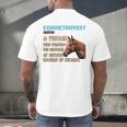Equinetrovert Definition Equine Horse Riding Introvert Men's Back Print T-Shirt