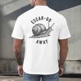 Escar Go Away Snail Vintage French Pun Introvert Humor Men's Back Print T-Shirt Escar Go Away Snail Vintage French Pun Introvert Humor Men's Back Print T-Shirt