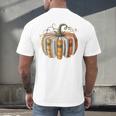 Fall Book Pumpkin Fall Librarians Bookworm Teachers Students Men's Back Print T-Shirt