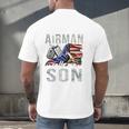 My Favorite Airman Calls Me Son Air Force Graduation Son Men's Back Print T-Shirt