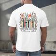 Floral Book There's No Such Thing As Too Many Book Lover Men's Back Print T-Shirt Floral Book There's No Such Thing As Too Many Book Lover Men's Back Print T-Shirt