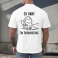 Go Away I'm Introverting Cat Introvert Anxiety Anxious Men's Back Print T-Shirt