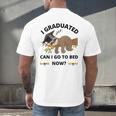 I Graduated Can I Go Back To Bed Sloth Graduation Cap Men's Back Print T-Shirt
