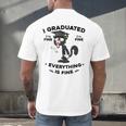 I Graduated Graduate Class 2025 Cat Graduation Men's Back Print T-Shirt