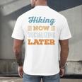 Hiking Now Minimal Socializing Introvert Vintage Men's Back Print T-Shirt