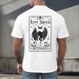 Introvert Apparel Emporium Mothman Tarot Card Antisocial Butterfly Cryptozoologist -Adults Grey Men's Back Print T-Shirt