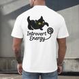 Introvert Energy Cat Love Cat Meme Men's Back Print T-Shirt