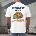 Introvert Mode Activated Low Social Battery Box Turtle Men's Back Print T-Shirt Introvert Mode Activated Low Social Battery Box Turtle Men's Back Print T-Shirt