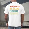 Introverted But Willing To Discuss Running Hobby Men's Back Print T-Shirt Introverted But Willing To Discuss Running Hobby Men's Back Print T-Shirt