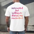 Introverted Willing To Discuss Standardbred Introvert Men's Back Print T-Shirt Introverted Willing To Discuss Standardbred Introvert Men's Back Print T-Shirt