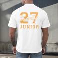 Junior Class 2027 Graduation Back To School Orange Letters Premium Tri-Blend Men's Back Print T-Shirt