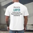 Lawyer Definition Quote Attorney Student Graduation Men's Back Print T-Shirt