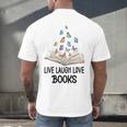 Live Laugh & Love Books Reading Butterfly Book Lover Bookish Premium Men's Back Print T-Shirt