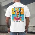 Love Reading And Giraffes Cute Giraffe Reading Book Lovers Men's Back Print T-Shirt