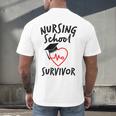 Nursing School Survivor Women Graduation RN Gift Shirt Men's Back Print T-Shirt