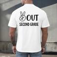 Peace Out Second Grade Last Day Of School Graduation Kids Men's Back Print T-Shirt