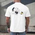 Peanuts Graduation Squad Snoopy Woodstock Raglan Baseball Tee Men's Back Print T-Shirt