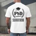 PHD Survivor T-Shirt Graduation Student Teacher For Men Women Kids Men's Back Print T-Shirt
