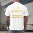Proud Aunty Of 2023 Class MBA Graduate Family Graduation Men's Back Print T-Shirt
