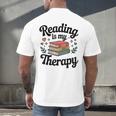 Reading Is My Therapy Book Lover Bookworm Men's Back Print T-Shirt