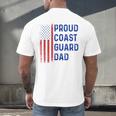 Retro Proud Coast Guard Dad Graduation Dad Usa Flag Outfit Men's Back Print T-Shirt