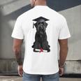 Russian Terrier Dog Graduation Cap Graduate Owner Grad Men's Back Print T-Shirt