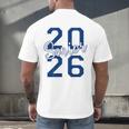 Senior 2026 Graduation Varsity Navy Blue On The Back Men's Back Print T-Shirt