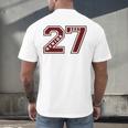 Senior 2027 Maroon Senior Class Of 27 Jersey Graduation Men's Back Print T-Shirt