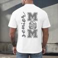 Senior Mom 2026 Wrestling Athlete Proud Parent Graduation Men's Back Print T-Shirt
