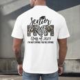 Senior Mom Class Of 2025 Senior Mama 2025 Leopard Graduation Men's Back Print T-Shirt