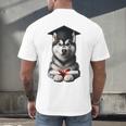 Siberian Husky Dog Graduation Cap Training School Graduate Men Women Kids Men's Back Print T-Shirt