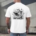 Skeleton Skull Halloween Book Reading Books Lover Teacher Men's Back Print T-Shirt