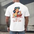 Smutty Spicy Book Reader Spread Those Pages Like A Good Girl Men's Back Print T-Shirt