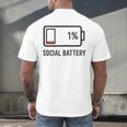 Social Battery 1 Shirt Introvert Anti Social Tee Gif Men's Back Print T-Shirt