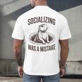 Socializing Was a Mistake Prairie Dog Introverts Humor Men's Back Print T-Shirt Socializing Was a Mistake Prairie Dog Introverts Humor Men's Back Print T-Shirt