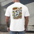 Softball Outfielder Best Traits Brave Retro Comic Book Art Premium Tri-Blend Men's Back Print T-Shirt