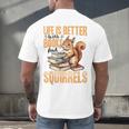 Squirrel Animal Life Is Better With Books And a Men's Back Print T-Shirt Squirrel Animal Life Is Better With Books And a Men's Back Print T-Shirt